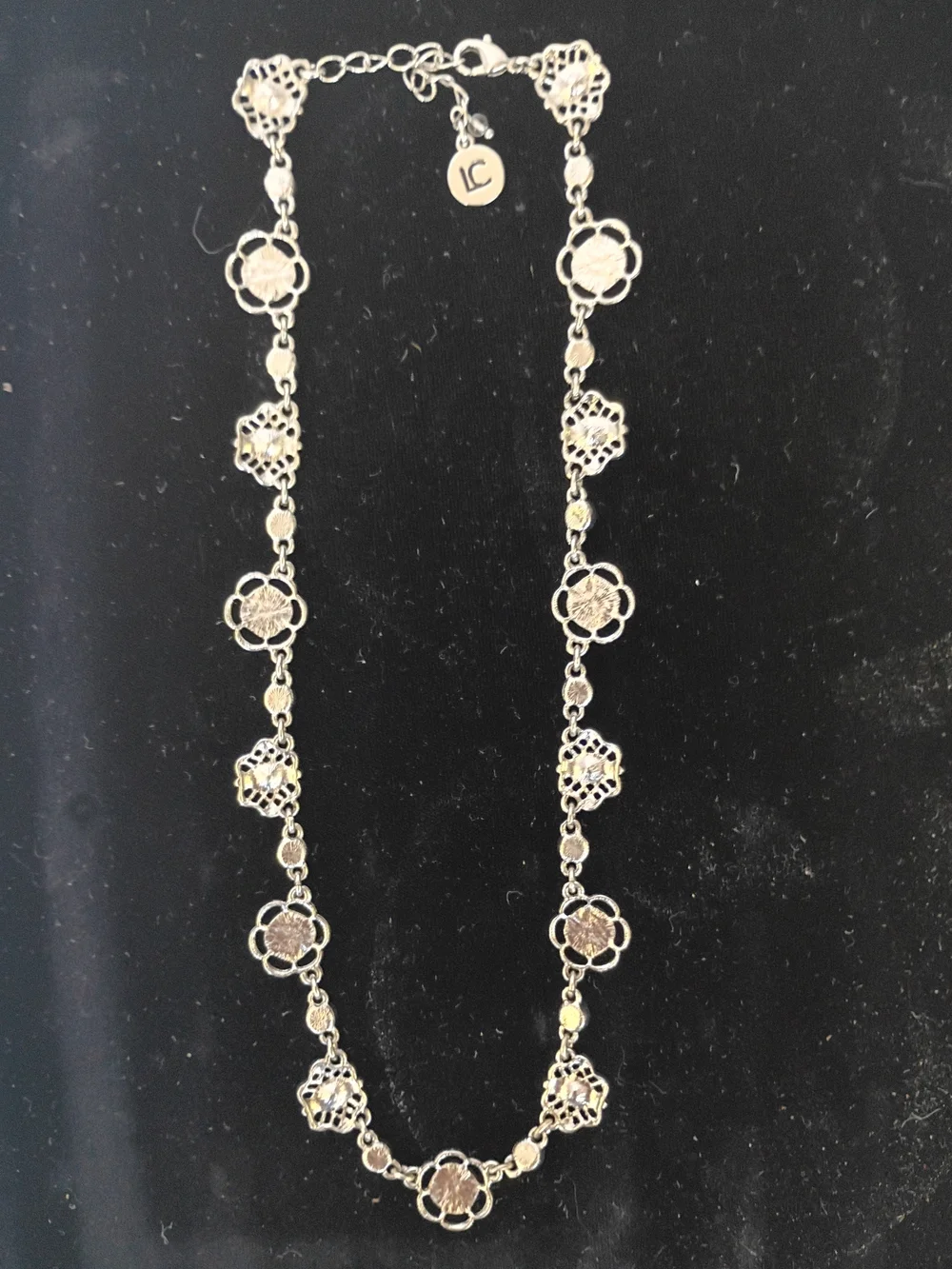 LC Lauren Conrad Silver Floral Link Necklace